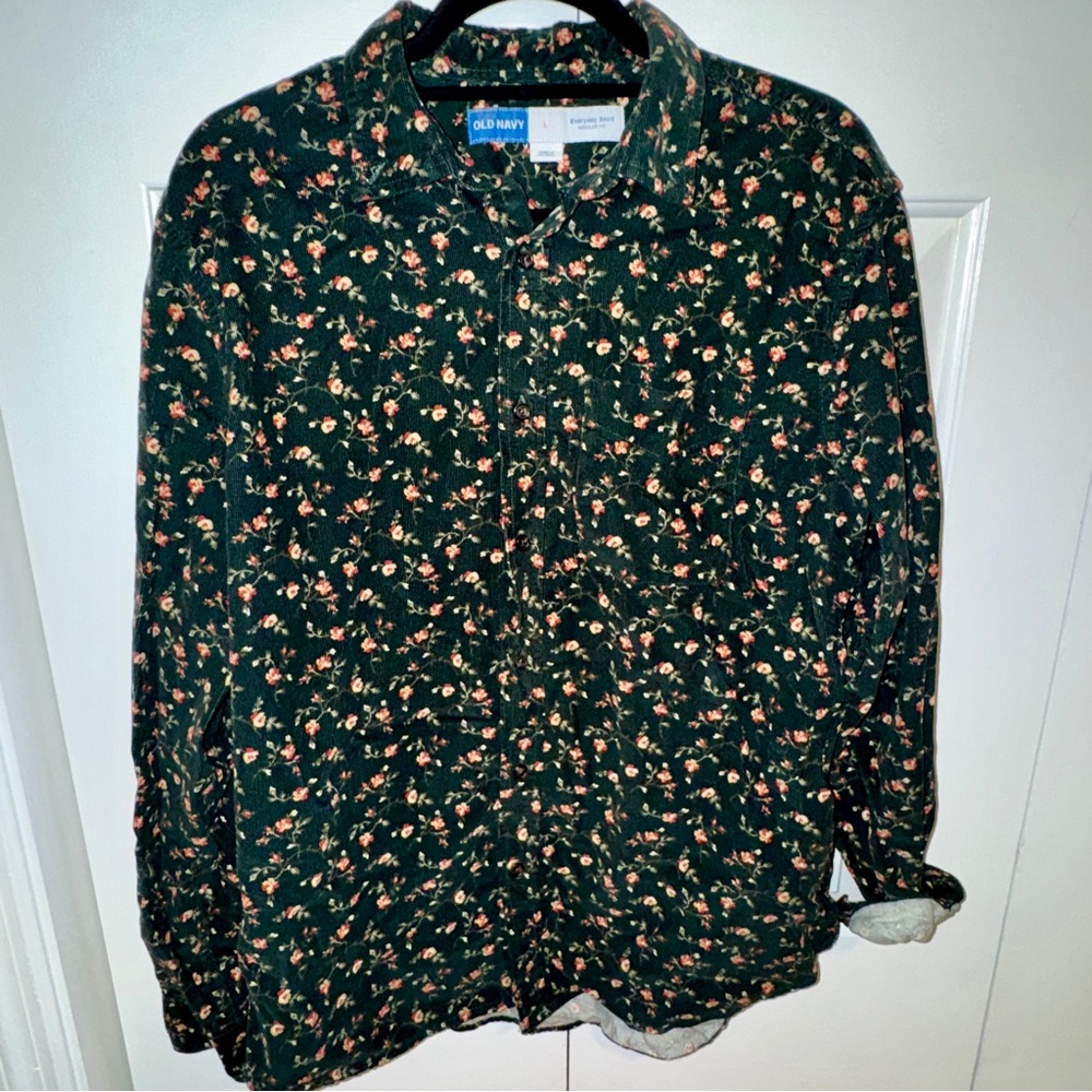 Old Navy Corduroy Floral Button-Up Shirt
